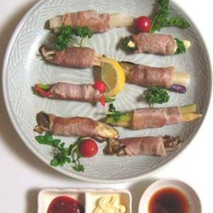 野菜の豚肉ロール焼き